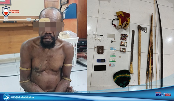 Morume Keya Busup yang merupakan pelaku utama penyerangan suku Yali di Yahukimo, Papua@2021SINDFONEWS.com