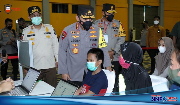 KAPOLRI Jenderal Listyo Sigit Prabowo saat tinjau vaksinasi massal @2021SINFONEWS.com
