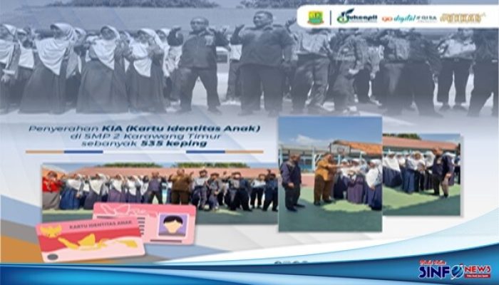535 Keping KIA Diberikan Disdukcapil Kabupaten Karawang Kepada Pelajar SMPN 2 Karawang Timur
